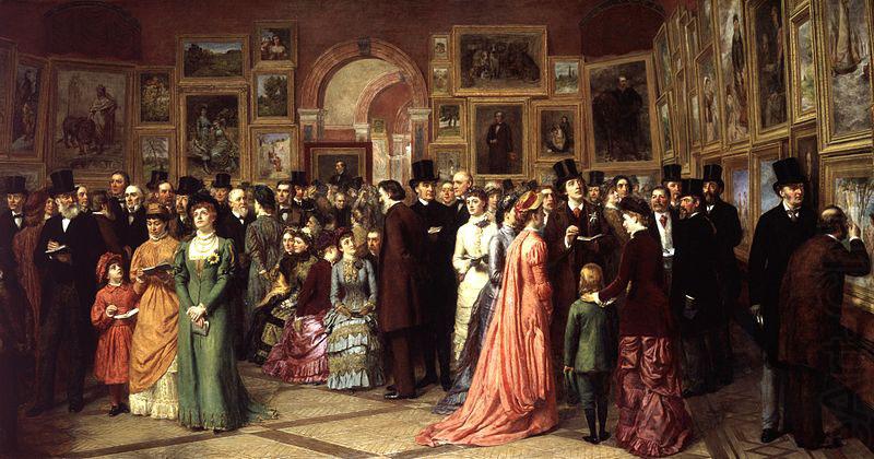 A Private View at the Royal Academy, 1881., William Powell Frith